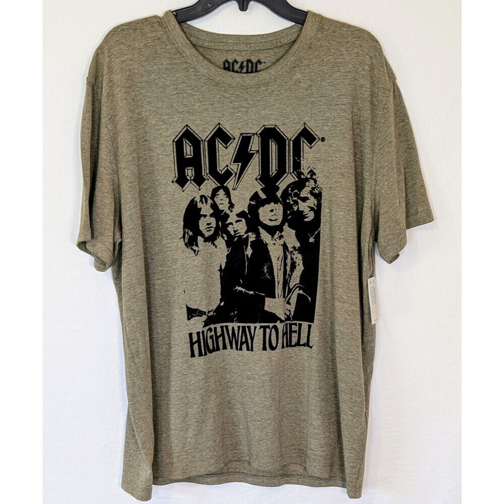 Lucky Brand Men's ACDC Highway to Hell Graphic T-Shirt Size XL Tan / Black